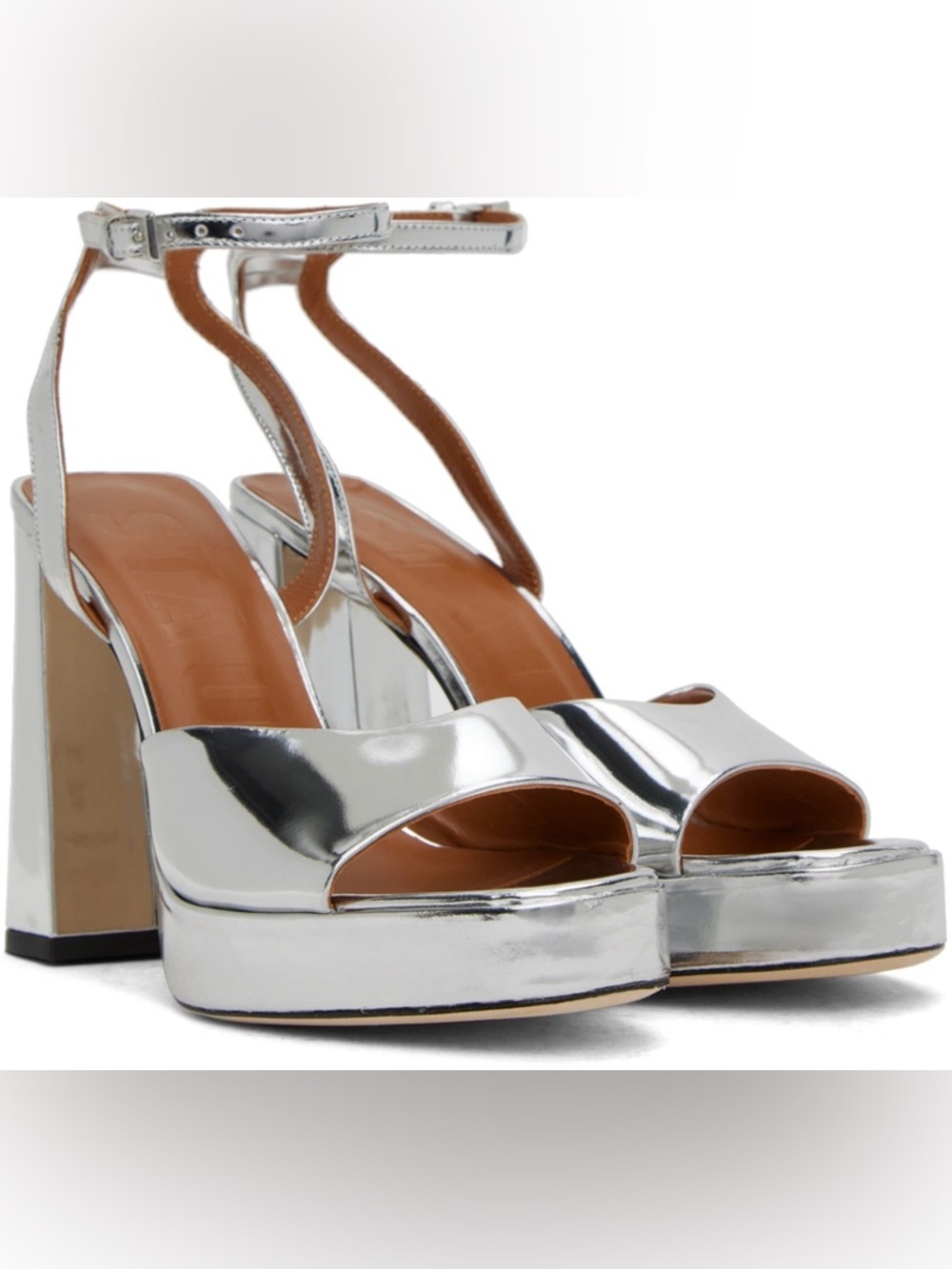 STAUD Solange Metallic Platform Heels